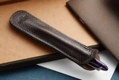 Aston Leather Single Slip Pen Pouch - Dark Brown -Writing Tools Store Aston Leather SinglePenPouch DarkBrown 2