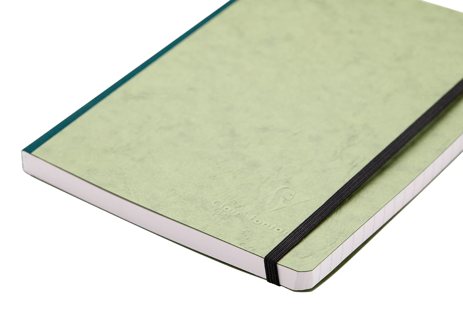 Clairefontaine Basic Clothbound A5 Notebook - Green, Lined 3 Clairefontaine Basic Clothbound A5 Notebook - Green, Lined - Image 3