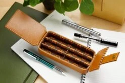 Esterbrook Triple Pen Nook - British Tan -Writing Tools Store Esterbrook 3 PenNook BritishTan 2