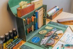 Galen Leather Writer's Medic Bag - Crazy Horse Forest Green -Writing Tools Store GL MedicBag Green stock 10