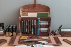 Galen Leather Writer's Medic Bag - Crazy Horse Tan -Writing Tools Store GL MedicBag Tan stock 1