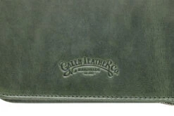 Galen Leather Zippered 40 Slot Pen Case - Crazy Horse Forest Green -Writing Tools Store Galen 40PenCase Green OW 6