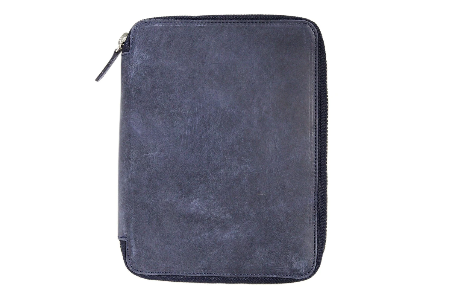 Galen Leather Zippered A5 Notebook Folio - Crazy Horse Navy Blue 1 Galen Leather Zippered A5 Notebook Folio - Crazy Horse Navy Blue