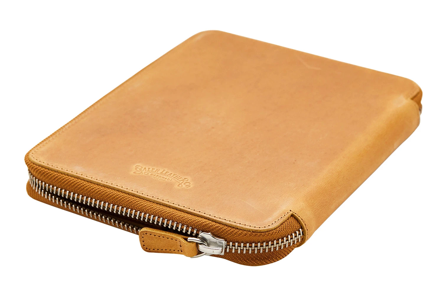 Galen Leather Zippered A5 Notebook Folio - Crazy Horse Honey Ochre 4 Galen Leather Zippered A5 Notebook Folio - Crazy Horse Honey Ochre - Image 4