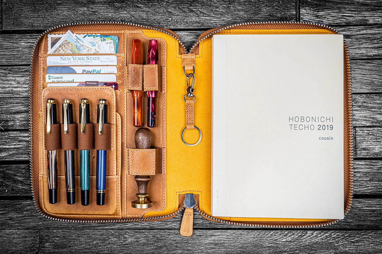 Galen Leather Zippered A5 Notebook Folio - Crazy Horse Honey Ochre 12 Galen Leather Zippered A5 Notebook Folio - Crazy Horse Honey Ochre - Image 12