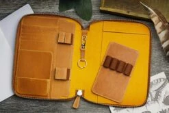 Galen Leather Zippered A5 Notebook Folio - Crazy Horse Honey Ochre 19 Galen Leather Zippered A5 Notebook Folio - Crazy Horse Honey Ochre -Writing Tools Store GalenLeather A5NotebookFolio CrazyHorseHoneyOchre 2 c04b6223 1532 418d 8b04 c9f1d08cf98b