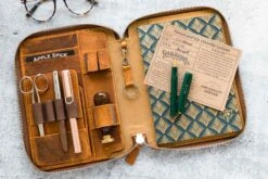 Galen Leather Zippered A5 Notebook Folio - Crazy Horse Brown -Writing Tools Store GalenLeather NotebookFolio A5 CrazyHorseBrown 1