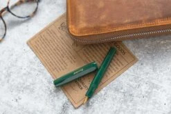 Galen Leather Zippered A5 Notebook Folio - Crazy Horse Brown -Writing Tools Store GalenLeather NotebookFolio A5 CrazyHorseBrown 5