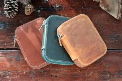 Galen Leather Zippered 10 Slot Pen Case - Brown -Writing Tools Store GalenLeather PenCase10 Brown CHBrown CHForestGreen Group 3