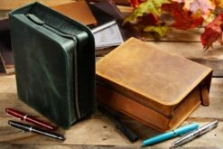 Galen Leather Zippered 40 Slot Pen Case - Crazy Horse Forest Green -Writing Tools Store GalenLeather Zippered40SlotPenCase CrazyHorse ForestGreen Brown 1 22ece8a6 3029 4fa1 9207 2770421f902d