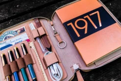 Galen Leather Zippered A5 Notebook Folio - Natural -Writing Tools Store GalenLeather ZipperedFolio A5 Natural 6