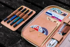 Galen Leather Zippered A5 Notebook Folio - Natural -Writing Tools Store GalenLeather ZipperedFolio A5 Natural 7