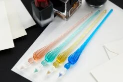 Herbin Round Glass Dip Pen - Rose 10 Herbin Round Glass Dip Pen - Rose -Writing Tools Store Herbin RoundGlassDipPen Coral NavyBlue Sand Turquoise 1