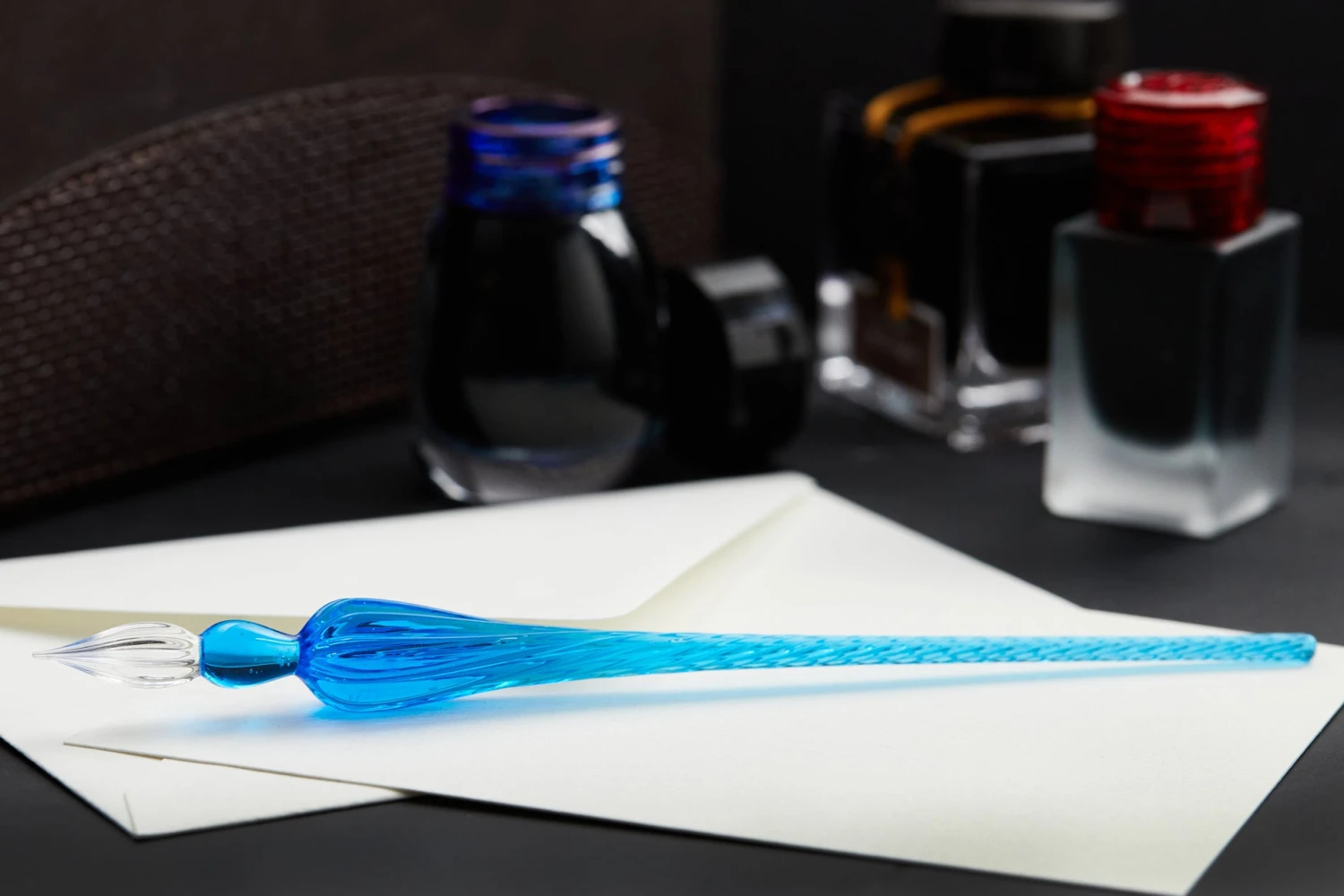 Herbin Round Glass Dip Pen - Blue 2 Herbin Round Glass Dip Pen - Blue - Image 2