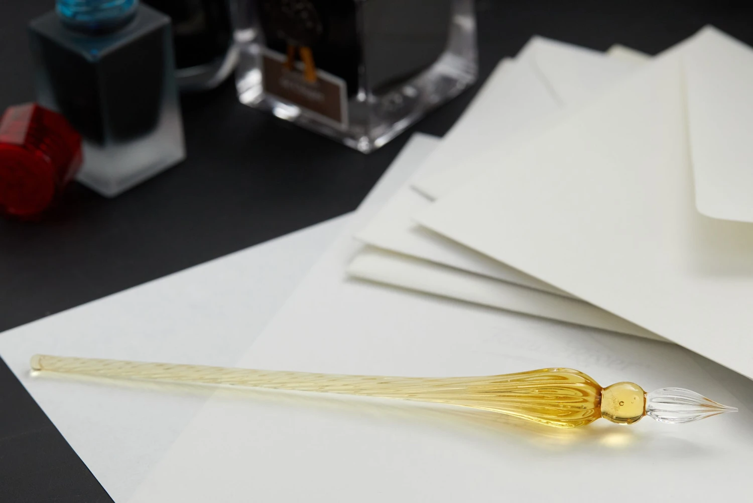 Herbin Round Glass Dip Pen - Amber 3 Herbin Round Glass Dip Pen - Amber - Image 3