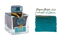 Jacques Herbin 1670 Emerald Of Chivor - 50ml Bottled Ink -Writing Tools Store JacquesHerbin 1670 EmeraldofChivor BS SwabText