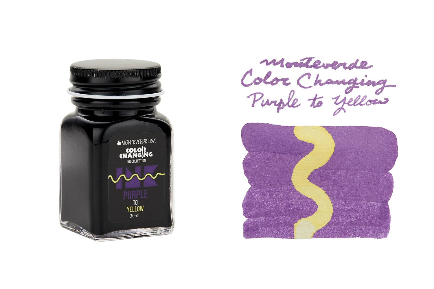 Monteverde Color Changing Purple To Yellow - 30ml Bottled Ink 1 Monteverde Color Changing Purple To Yellow - 30ml Bottled Ink