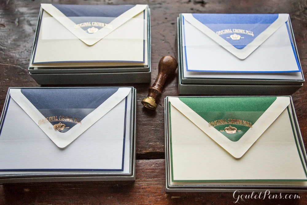 Original Crown Mill Bicolor Note Card Correspondence Set - Cream/Navy 5 Original Crown Mill Bicolor Note Card Correspondence Set - Cream/Navy - Image 5