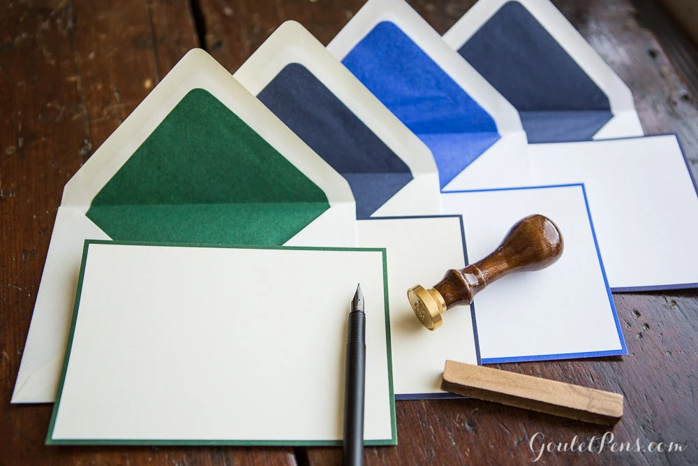 Original Crown Mill Bicolor Note Card Correspondence Set - Cream/Navy 6 Original Crown Mill Bicolor Note Card Correspondence Set - Cream/Navy - Image 6