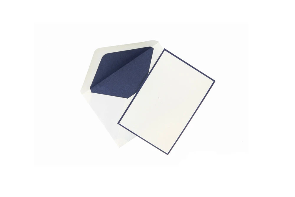 Original Crown Mill Bicolor Note Card Correspondence Set - Cream/Navy 1 Original Crown Mill Bicolor Note Card Correspondence Set - Cream/Navy
