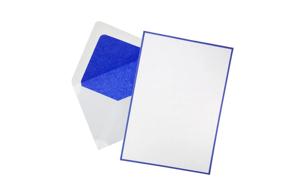 Original Crown Mill Bicolor A5 Correspondence Set - White/Royal Blue 1 Original Crown Mill Bicolor A5 Correspondence Set - White/Royal Blue