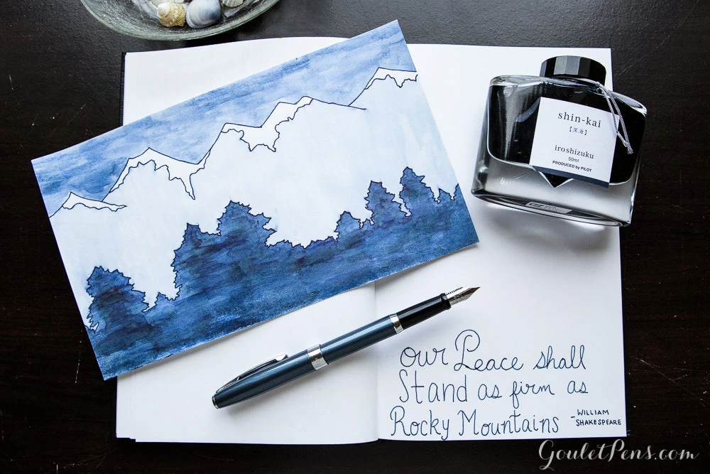 Pilot Iroshizuku Shin-kai - 50ml Bottled Ink 4 Pilot Iroshizuku Shin-kai - 50ml Bottled Ink - Image 4