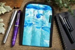 Rickshaw Bagworks 3 Pen Long Coozy - Inky Turquoise -Writing Tools Store RIckshaw 3PenCase Turqoise 1