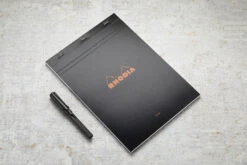 Rhodia No. 18 A4 Notepad - Black, Blank -Writing Tools Store Rhodia ClassicNotepad TopBound A4 No18 Stapled Blank Black 1