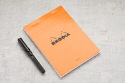 Rhodia No. 16 A5 Notepad - Orange, Blank -Writing Tools Store Rhodia ClassicNotepad TopBound No16 Stapled Blank Orange 1