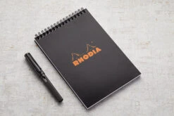 Rhodia No. 16 Top Wirebound A5 Notepad - Black, Graph -Writing Tools Store Rhodia ClassicNotepad TopBound No16 Wirebound Graph Black 1