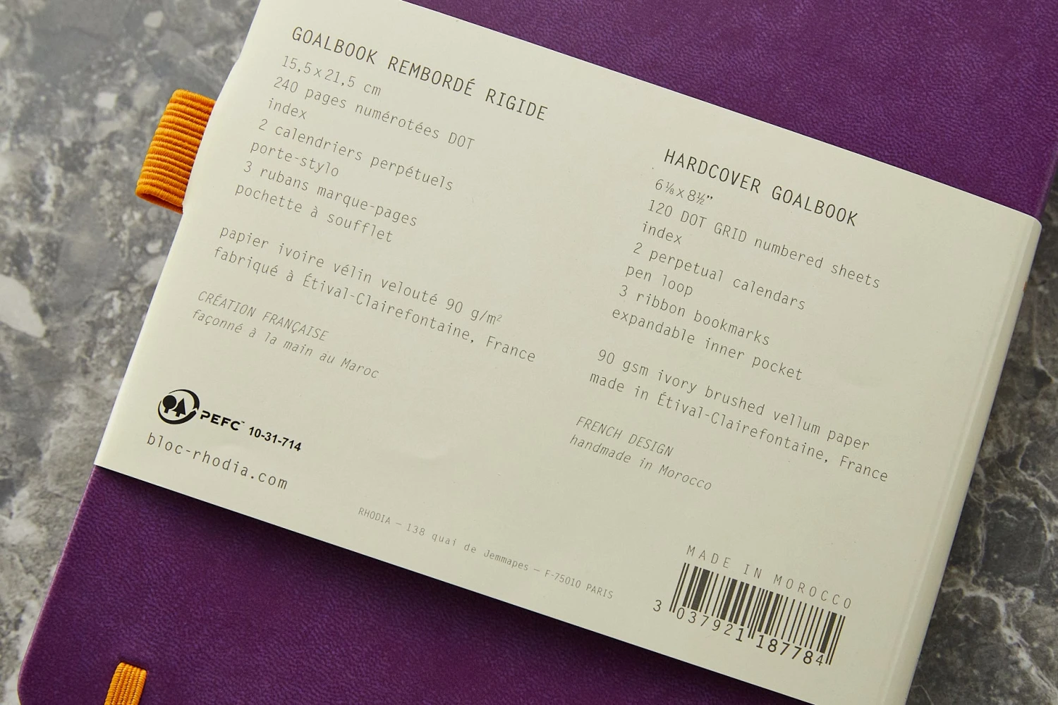 Rhodia Goalbook Dot Grid A5 Hardcover Journal - Purple (Ivory Paper) 11 Rhodia Goalbook Dot Grid A5 Hardcover Journal - Purple (Ivory Paper) - Image 11