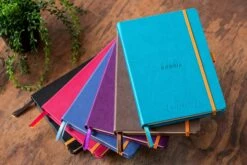 Rhodia Goalbook Dot Grid A5 Hardcover Journal - Turquoise (Ivory Paper) -Writing Tools Store Rhodia GoalbooksHardcover BlackChocolateTurquoiseSapphirePurpleRaspberry group 2