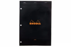 Rhodia No. 18 A4 Notepad - Black, Lined With 3-Hole Punch