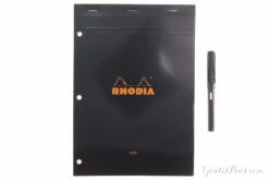 Rhodia No. 18 A4 Notepad - Black, Lined With 3-Hole Punch 7 Rhodia No. 18 A4 Notepad - Black, Lined With 3-Hole Punch -Writing Tools Store Rhodia Staplebound Top No18 Black 3Hole Lined 2