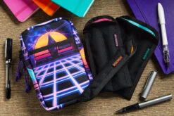 Rickshaw Bagworks 2 Pen Long Coozy - Black/Pink -Writing Tools Store Rickshaw CoozyCase Synthscape PenSleeves BlkOrangePinkPeacock 1