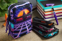 Rickshaw Bagworks Coozy Case - Synthscape -Writing Tools Store Rickshaw CoozyCase Synthscape PenSleeves BlkOrangePinkPeacock 2