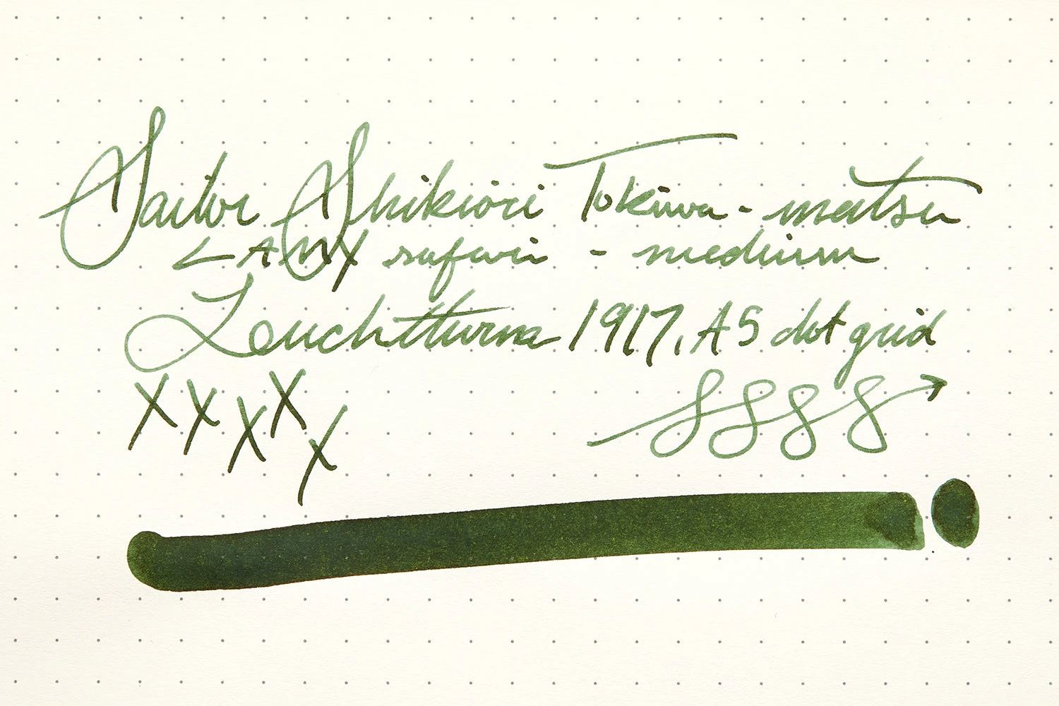 Sailor Shikiori Tokiwa-matsu - 20ml Bottled Ink 9 Sailor Shikiori Tokiwa-matsu - 20ml Bottled Ink - Image 9