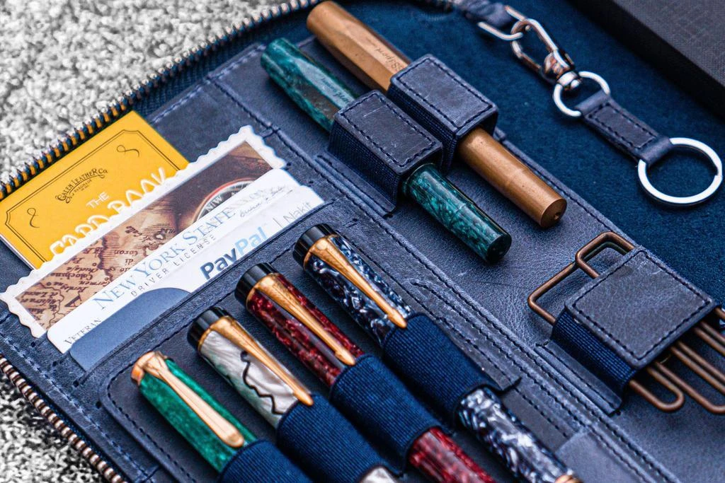 Galen Leather Zippered A5 Notebook Folio - Crazy Horse Navy Blue 13 Galen Leather Zippered A5 Notebook Folio - Crazy Horse Navy Blue - Image 13