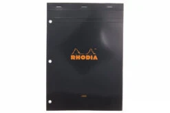 Rhodia No. 18 A4 Notepad - Black, Lined With 3-Hole Punch 9 Rhodia No. 18 A4 Notepad - Black, Lined With 3-Hole Punch -Writing Tools Store nw rhodia no. 18 notepad black lined 3 hole punch R186009